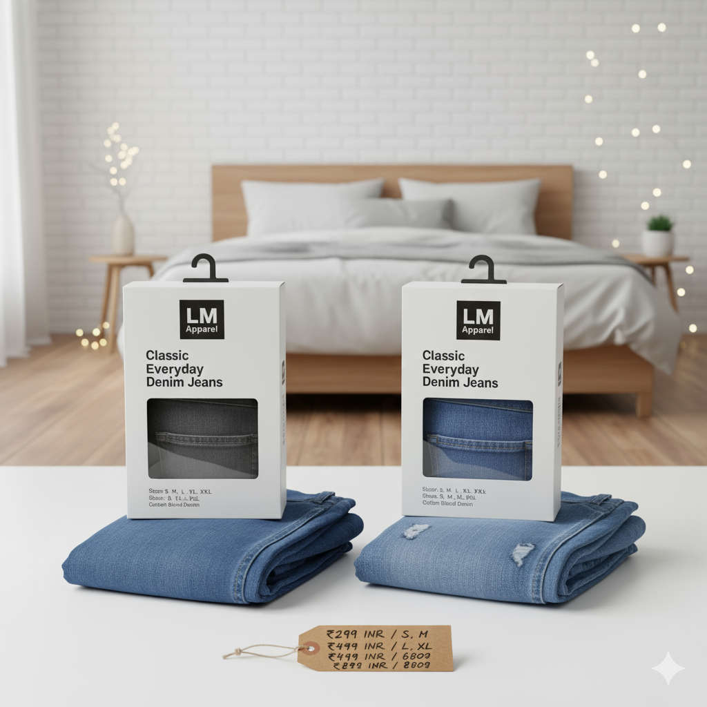 LM Apparel Modern Slim-Fit Stretch Jeans